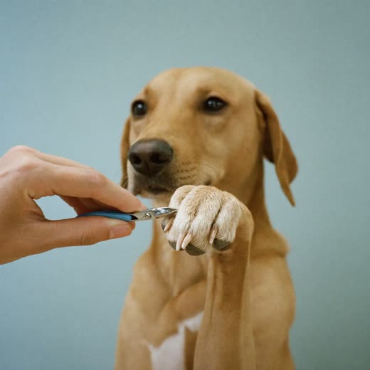 A dog's nails being clipped